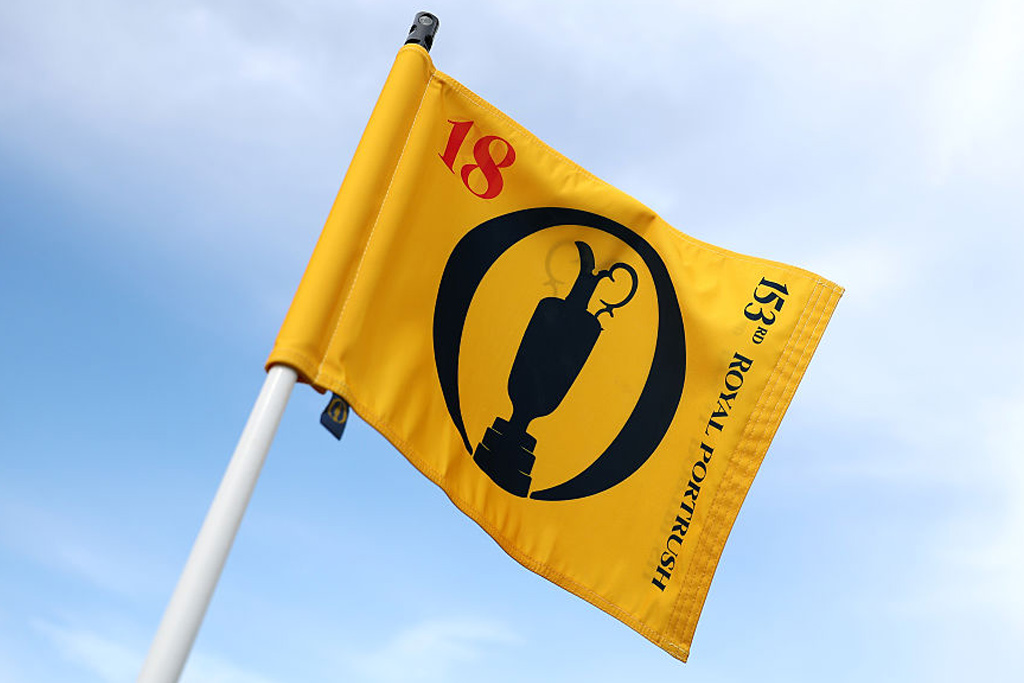 The 18th pin flag at Royal Portrush